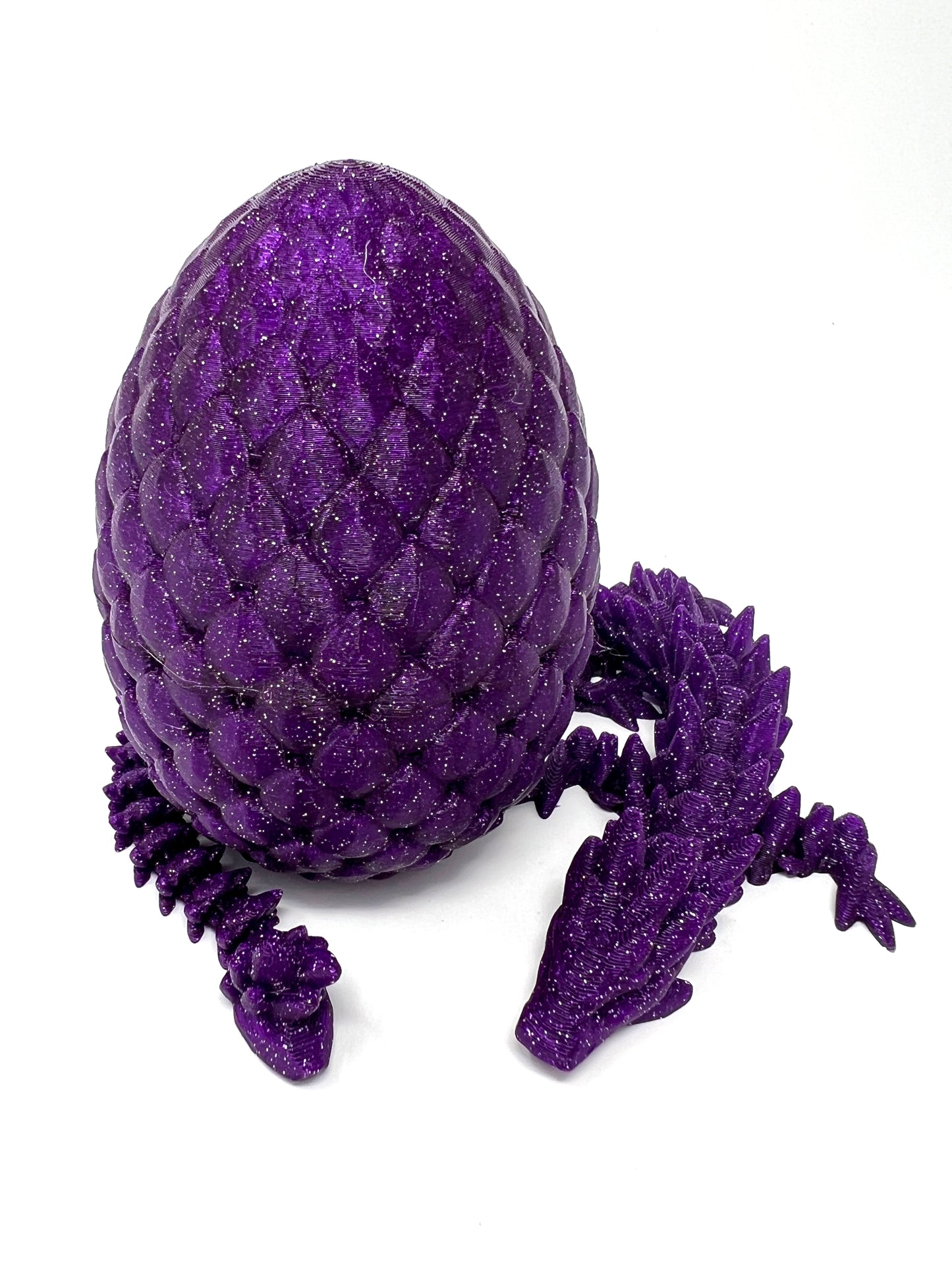 Small 12" Crystal Dragon Fidget Toy with Surprise Egg - Heavy Duty - 3D Printed Flexible Articulating Plastic Collectible Figurine - (Autumn)