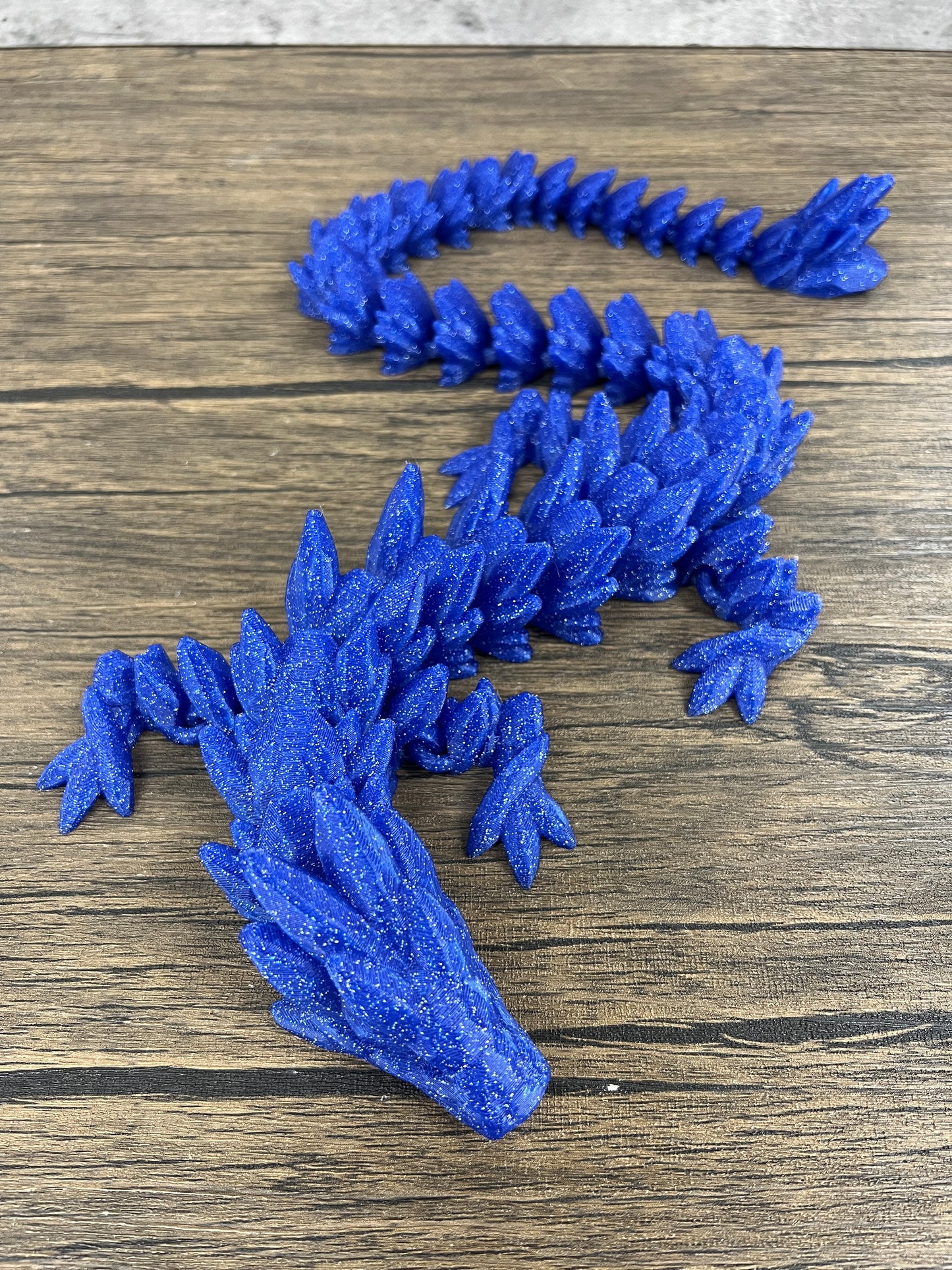 XL 26" Crystal Dragon Fidget Toy - Heavy Duty - 3D Printed Flexible Articulating Dragon Plastic Collectible Figurine - Surprise Egg Compatible