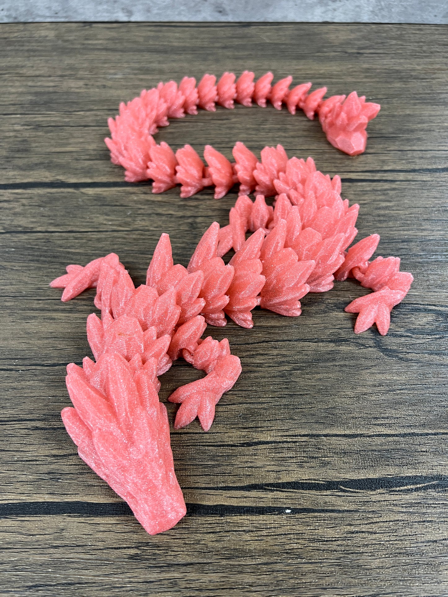 XL 26" Crystal Dragon Fidget Toy - Heavy Duty - 3D Printed Flexible Articulating Dragon Plastic Collectible Figurine - Surprise Egg Compatible