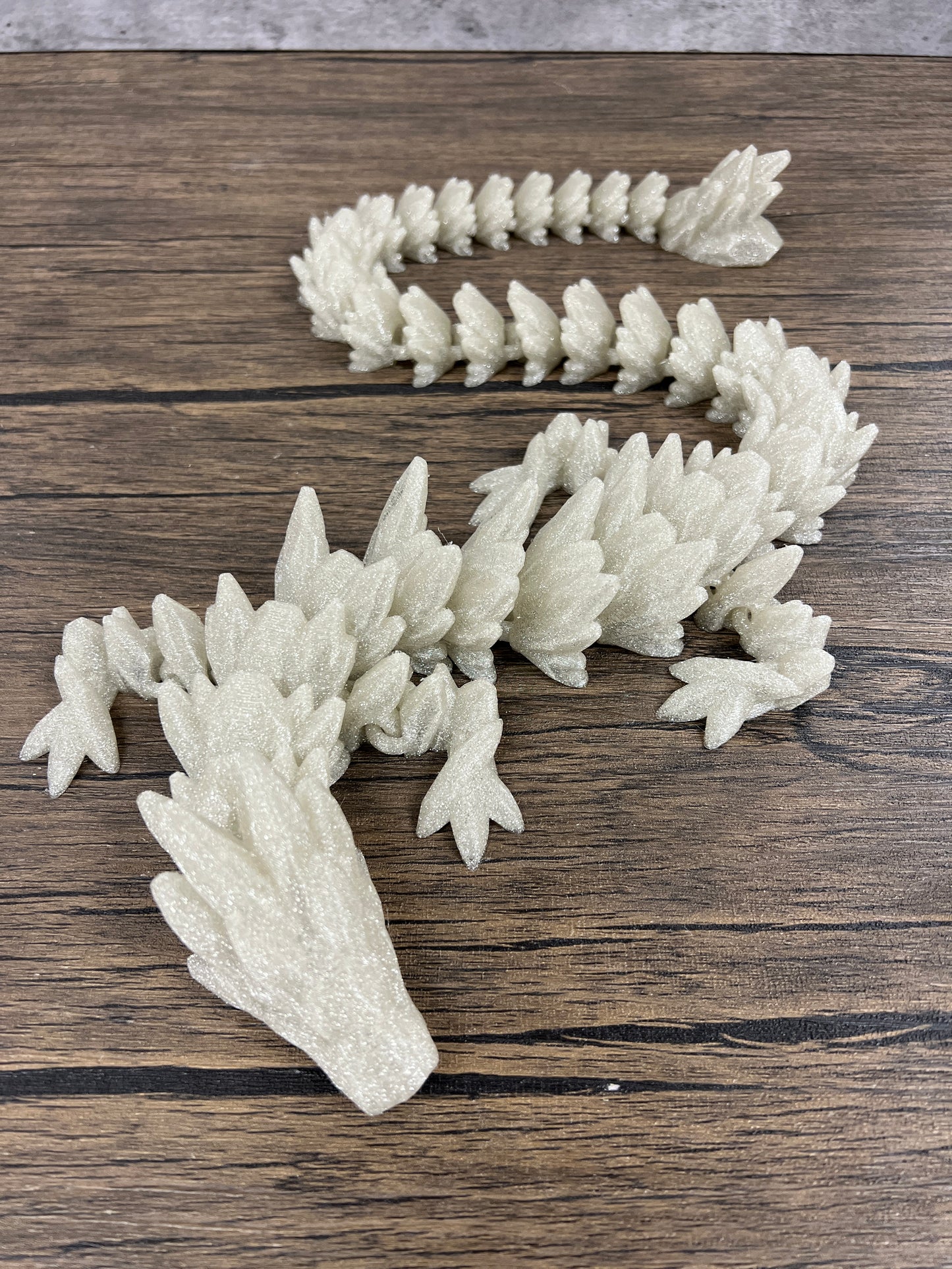 XL 26" Crystal Dragon Fidget Toy - Heavy Duty - 3D Printed Flexible Articulating Dragon Plastic Collectible Figurine - Surprise Egg Compatible