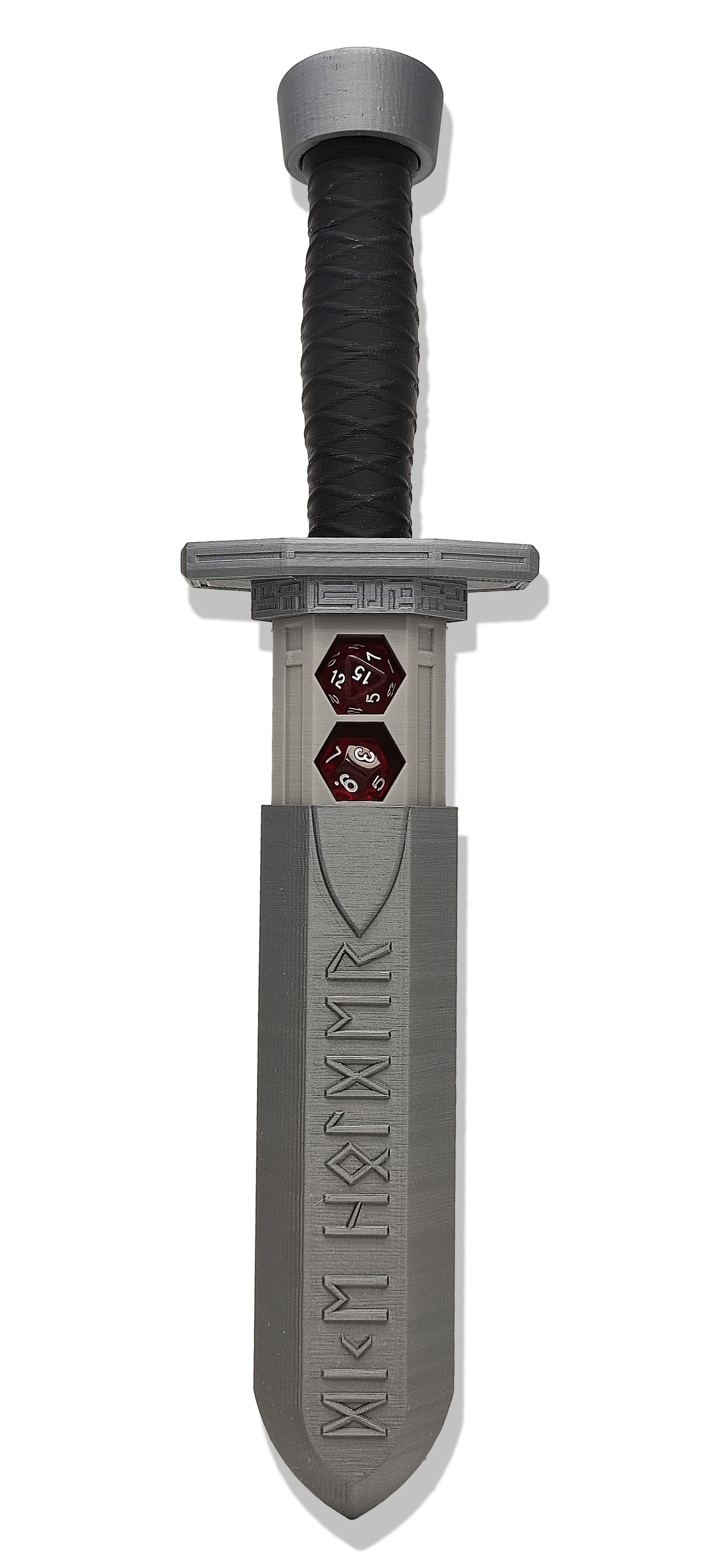 Sword Dagger Dice Holder - (Random 7PCS D20 Dice Set Included) - Custom Polyhedral Dice Storage for Tabletop RPG - Dungeons and Dragons - DND - D&D