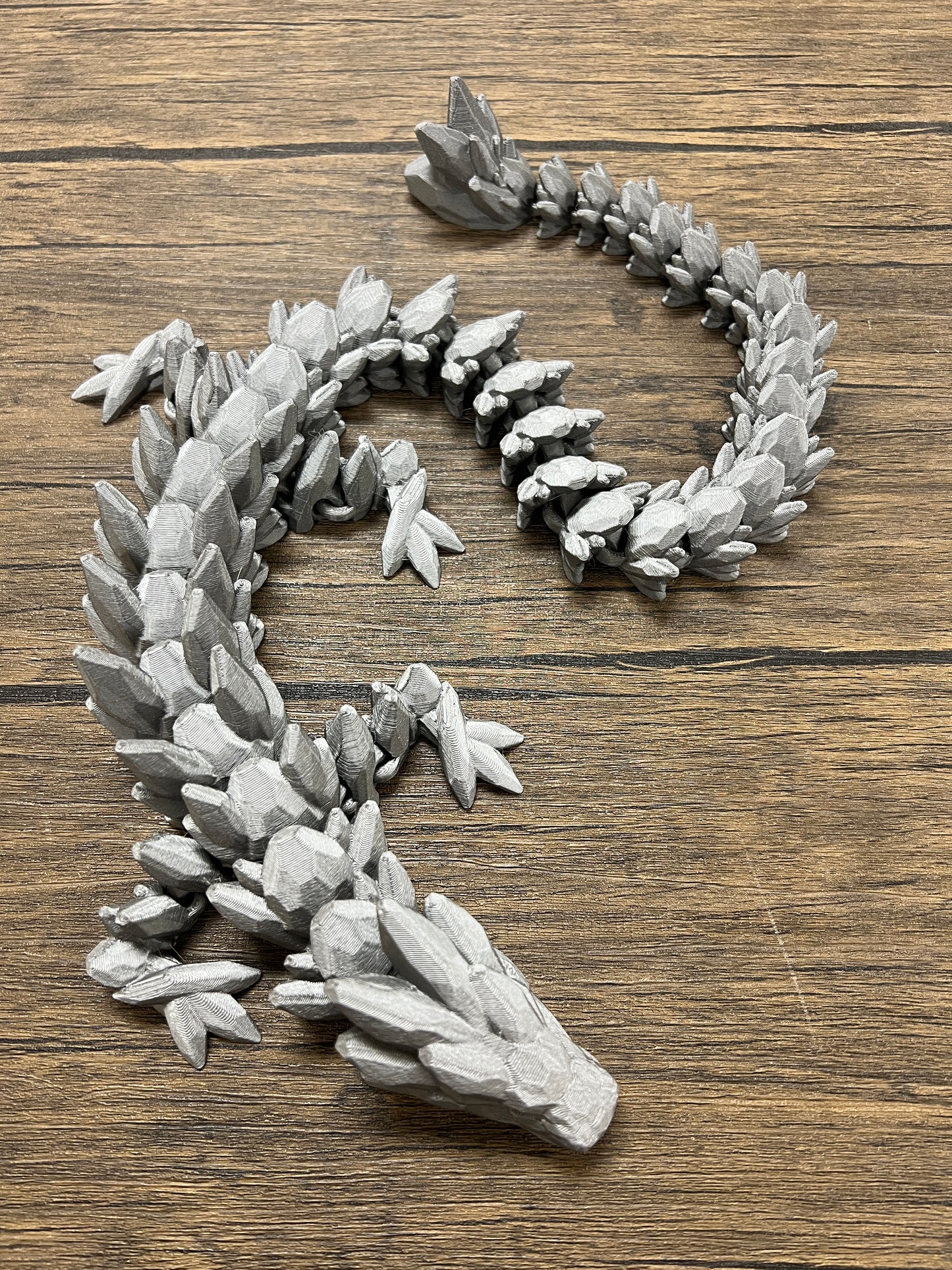 XL 26" Crystal Dragon Fidget Toy - Heavy Duty - 3D Printed Flexible Articulating Dragon Plastic Collectible Figurine - Surprise Egg Compatible