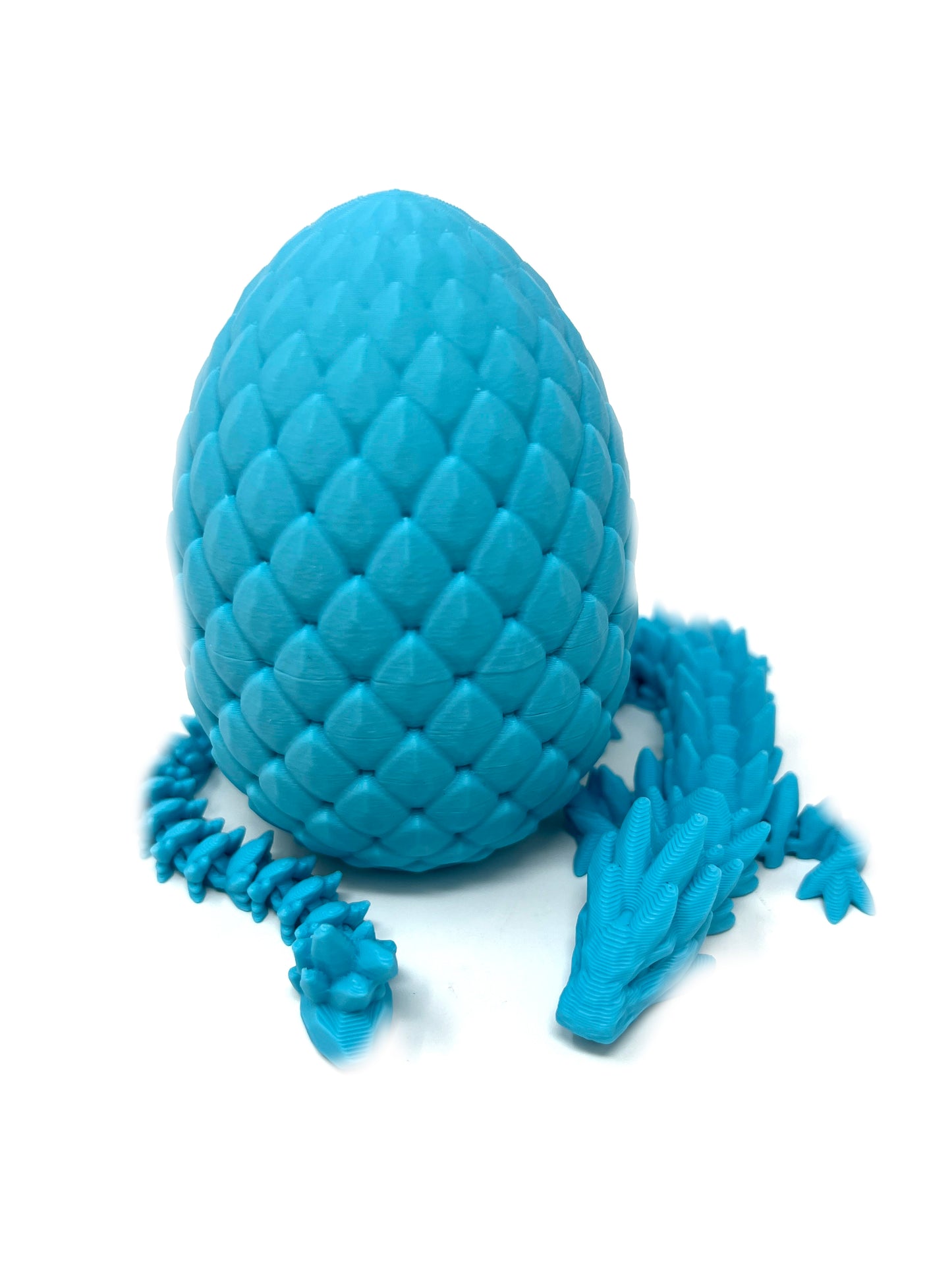 Small 12" Crystal Dragon Fidget Toy with Surprise Egg - Heavy Duty - 3D Printed Flexible Articulating Plastic Collectible Figurine - (Autumn)