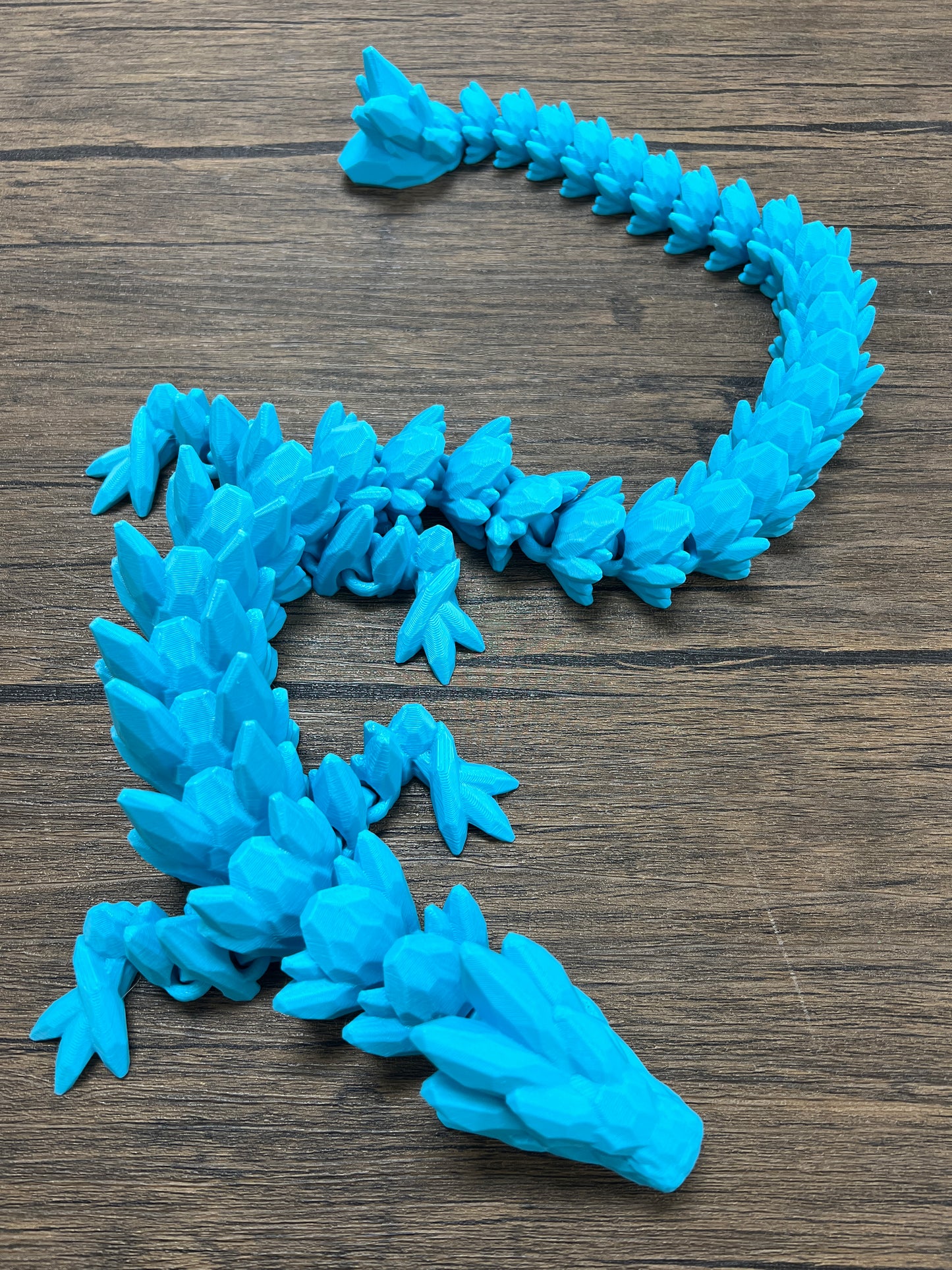 XL 26" Crystal Dragon Fidget Toy - Heavy Duty - 3D Printed Flexible Articulating Dragon Plastic Collectible Figurine - Surprise Egg Compatible