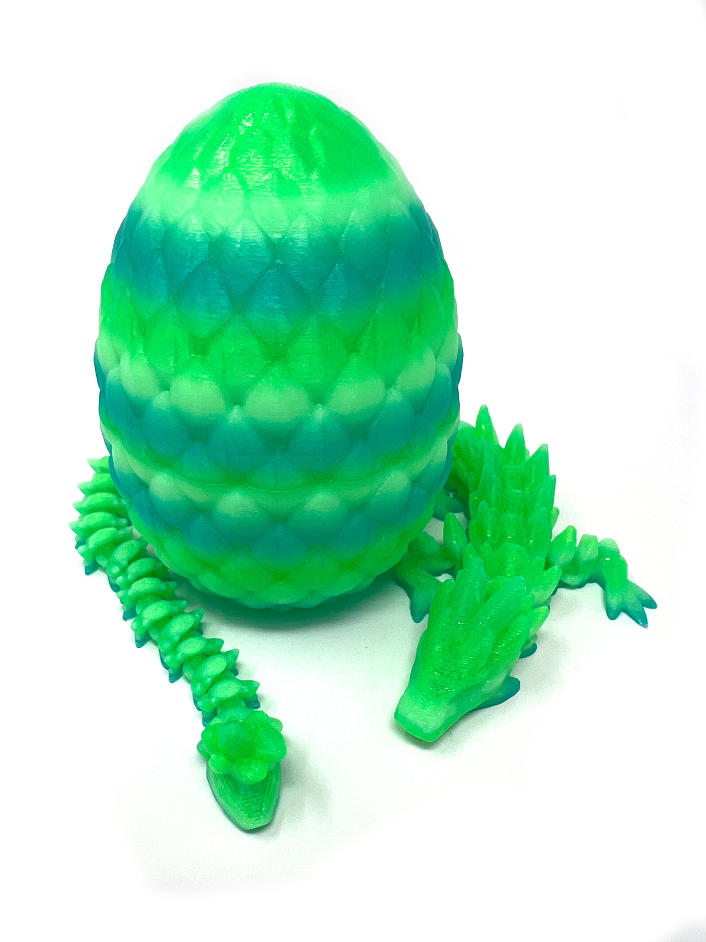 Small 12" Crystal Dragon Fidget Toy with Surprise Egg - Heavy Duty - 3D Printed Flexible Articulating Plastic Collectible Figurine - (Autumn)