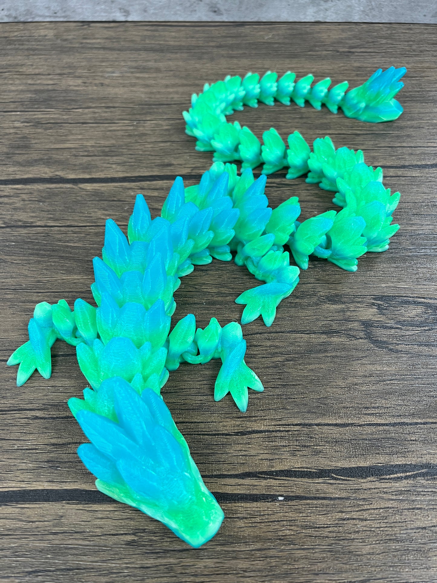 XL 26" Crystal Dragon Fidget Toy - Heavy Duty - 3D Printed Flexible Articulating Dragon Plastic Collectible Figurine - Surprise Egg Compatible