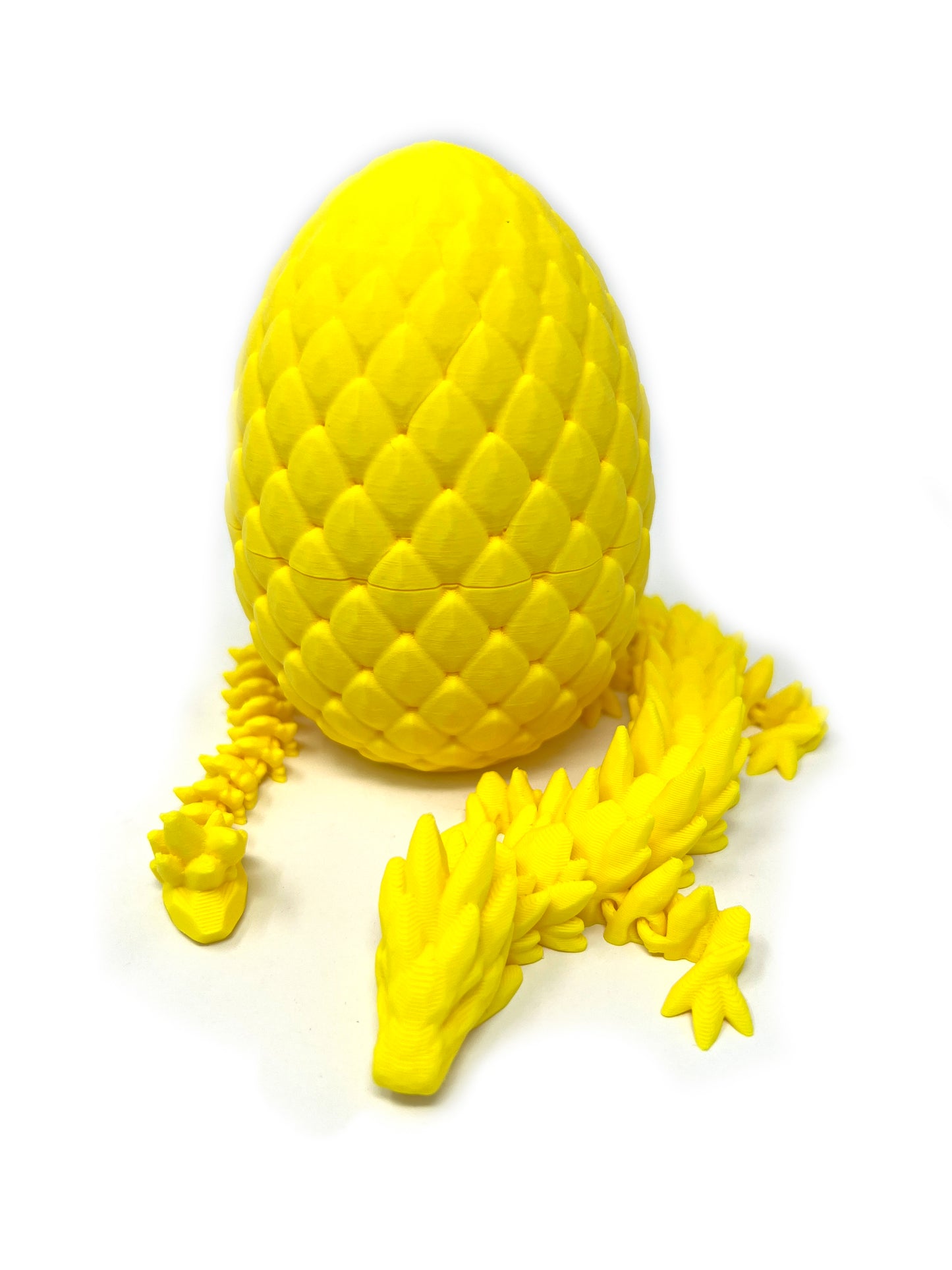 Small 12" Crystal Dragon Fidget Toy with Surprise Egg - Heavy Duty - 3D Printed Flexible Articulating Plastic Collectible Figurine - (Autumn)