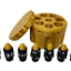 Plastic Bullet Dice 7 Pc D20 Set with Spinning Revolver Cylinder - Fidget Spinner - Cyberpunk Style Dice for Warhammer, DND, Sci-Fi, War, or Crime Theme Tabletop Games