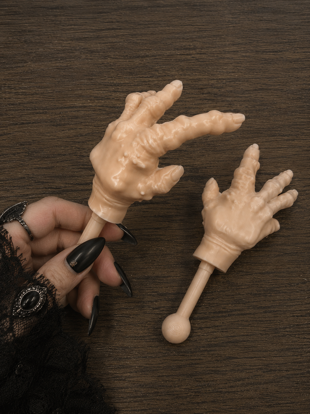 1 Pair Tiny Hands with Sticks - Mini Little Hand Stick Puppet - Halloween Costume - Strong Hand Prop - Scary Movies - Novelty Gift - TikTok Famous