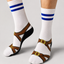 Socks and Sandals - Looks Like You are Wearing Sandals with Socks - Fashion Faux Pas or Pinnacle of Fashion? - Design Woven & Machine Washable - Funny Silly Joke Socks - Sandal Socks
