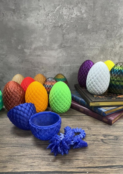 Random Color 4 Pack - Dragon Only - Small 12" Crystal Dragon Fidget Toy - No Surprise Egg - Heavy Duty - 3D Printed Flexible Articulating Plastic Collectible Figurine