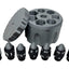 Plastic Bullet Dice 7 Pc D20 Set with Spinning Revolver Cylinder - Fidget Spinner - Cyberpunk Style Dice for Warhammer, DND, Sci-Fi, War, or Crime Theme Tabletop Games